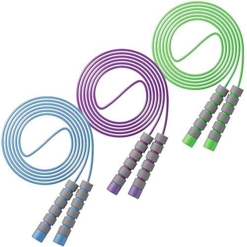 Adjustable Soft Jump Rope for Kids – Anti-Tangle PVC Rope with Non-Slip Foam Handles, Lightweight & Portable Skipping Rope...