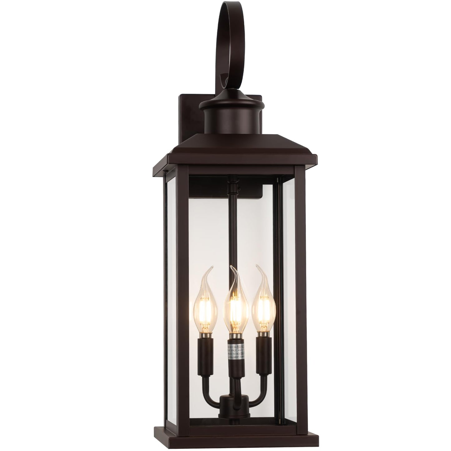 Siafavoi 24 Outdoor Lighting Fixture- Bronze 3-Light Exterior Lighting Fixture Waterproof Modern Porch Sconce  Outside Lantern For House Garage Patio E12 Base