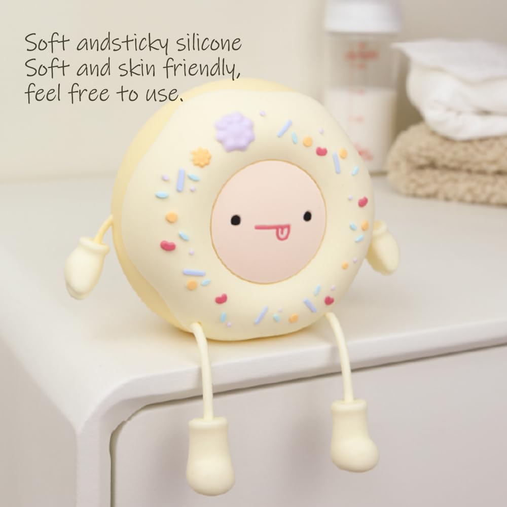 Hpydiy Cute Donut Night Light For Kids Silicone Nursery Nightlight  Touch Control Usb Rechargeable Lamps Breastfeeding Sweet Kawaii Dorm Room Decor Christmas Gift Baby Kids Girls Teens Pink