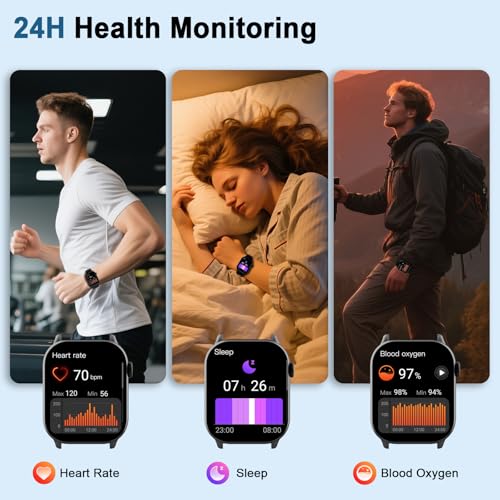 Smart Watch for Men Women(Answer/Make Calls), 1.95"HD 2025 New Smartwatches with Heart Rate/Sleep Monitor/Pedometer, Fitne...