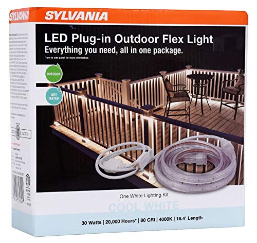 LEDVANCE SYLVANIA LED Strip Lights, Outdoor Starter Kit, 16ft, 4000K, Model 75624