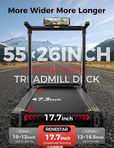 Renestar Treadmill with 25% Auto Incline - 3.5HP Treadmills for Home Office - Running Jogging Walking, 8.5MPH Max Speed, E...