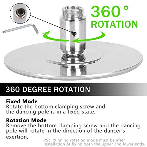 Professional Portable Dancing Pole Spinning Static Dance Pole Removable 45mm Dance Pole Kit for Home Exercise Gym Club Par...