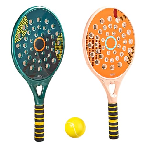 Paddle Rackets, Tennis Racket Set, Waterproof Beach Tennis Racket with Air Hole, 18.1x8.7 Paddle Rackets with Non Slip Han...