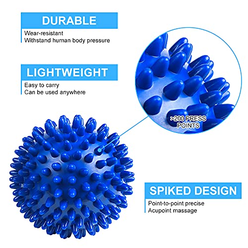 URAQT Spiky Massage Ball Set, 2 Pack Physical Therapy Massage Balls, Hard Lacrosse Ball & Spiky Massage Ball for Myofascia...