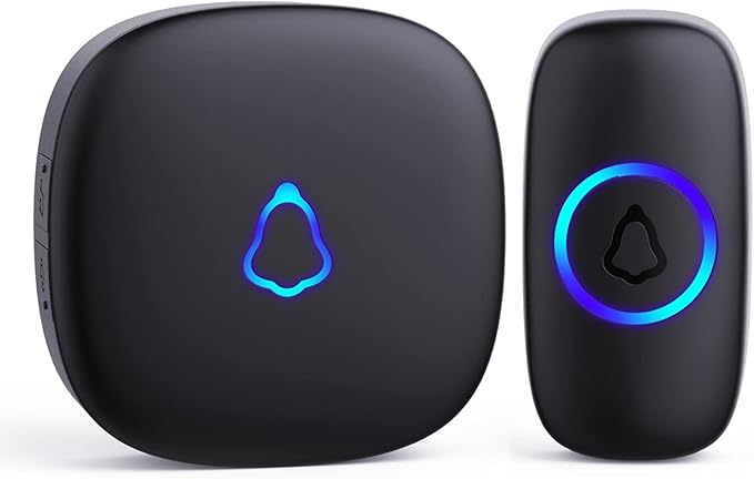 SECRUI Wireless Doorbell, Easy installation, Waterproof, Adjustable Volume, 58 Chimes, Colorful LED, 1000Ft Range, M520+F5...