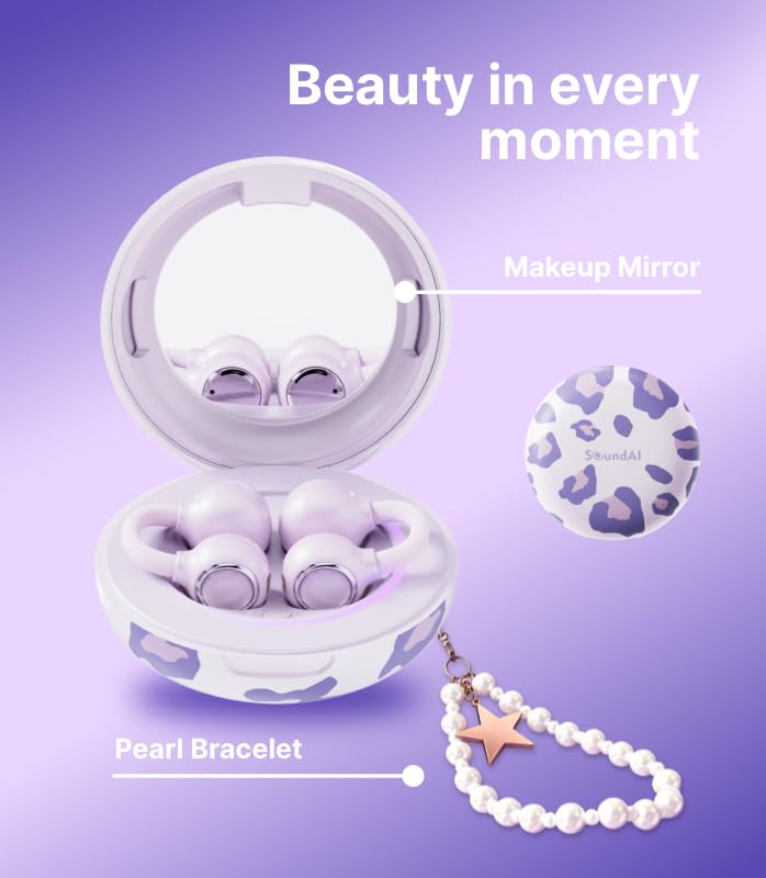 SoundAI FairyClip A2 Open-Ear Earbuds, Clip On AI Translation Headphones, Wireless Adaptive Comfort Bluetooth 5.4 Waterpro...