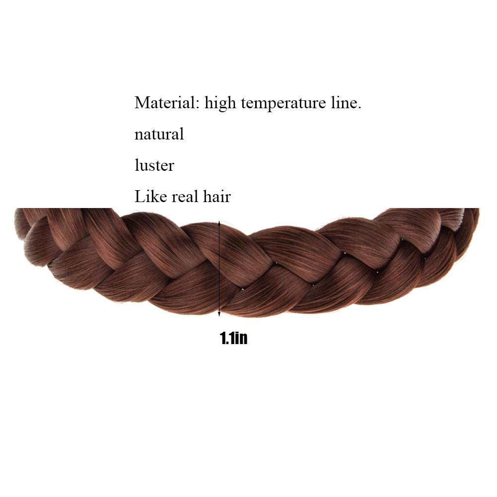 TOECWEGR Braid headband 3 Strands Synthetic Fashion Hair Stretch Plaited Hair Headbands