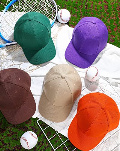 Handepo 24 Pcs Blank Baseball Cap Adjustable Back Strap Plain Blank Camouflage Hat Unisex Baseball Cap for Trucker Men Women