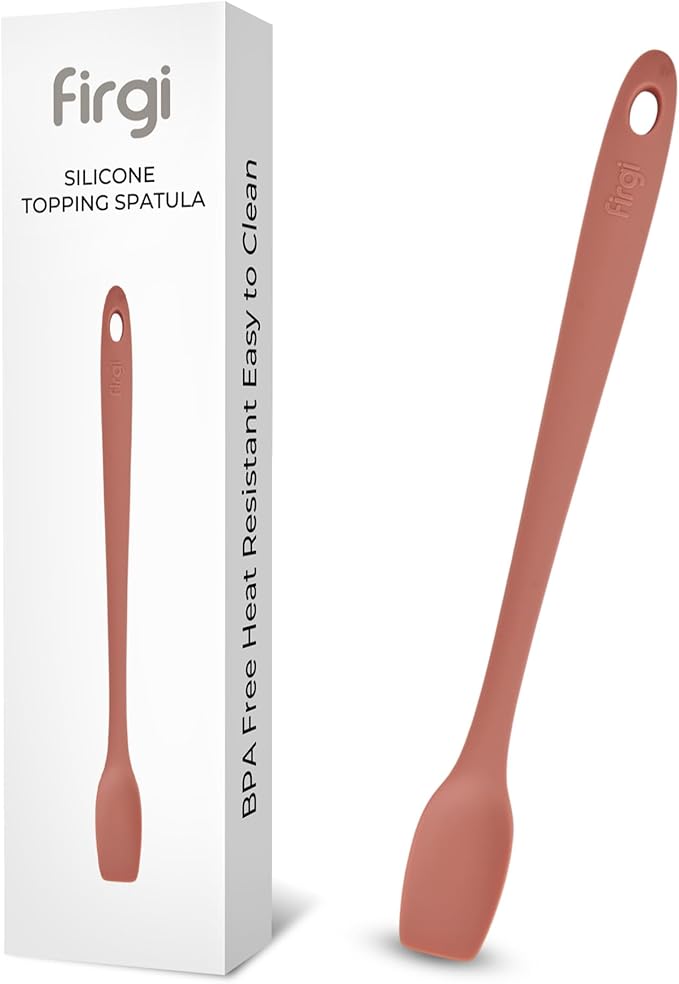 Platinum Silicone Topping Spatula for Cooking – BPA Free Heat Resistant Cooking Utensils for Non Stick Pans – One-Piece Spoonula for Baking, Mixing & More – Kitchen Scraper 10.7” IndiePink