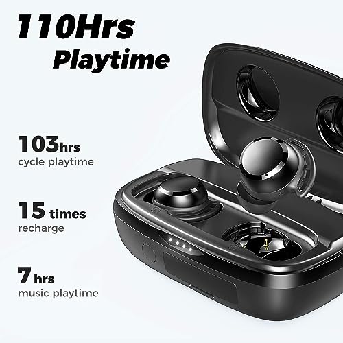Tribit Wireless Earbuds, 110H Playtime Bluetooth 5.3 IPX8 Waterproof Touch Control True Wireless Bluetooth Earbuds with Mi...