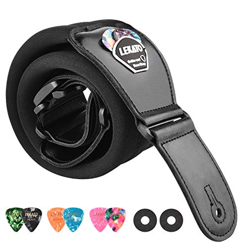 LEKATO Bass Guitar Straps for Electric Guitar & Bass 3" Wide Padded Straps Adjustable Length from 45" to 55" Bass Guitar S...
