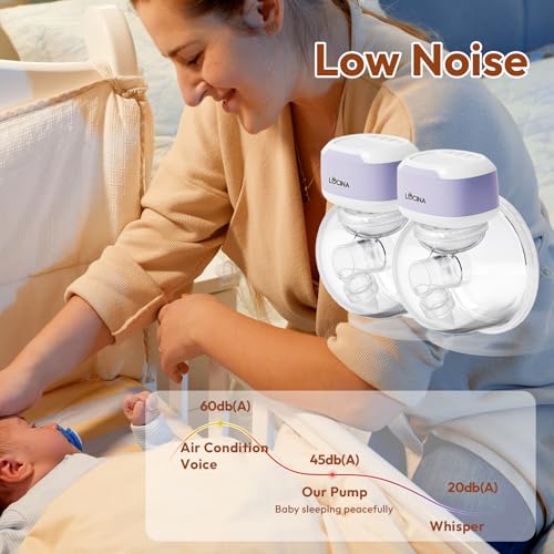 Wearable Breastfeeding Pump Hands Free of Long Battery Life, Portable Electric Wireless Breast Pump with 3 Modes and 9 Lev...