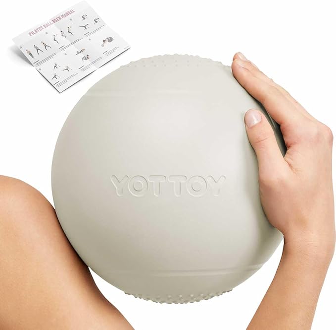 YOTTOY Small Exercise Ball，9-inch Pilates Ball with Anti-Burst Technology for Stability, Ideal for Yoga, Pilates, Physical...