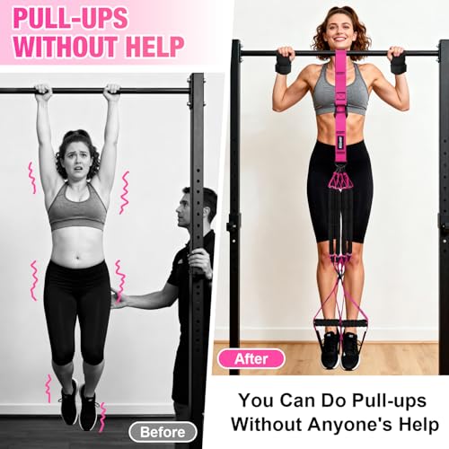 Pull Up Assistance Bands for Women, Heavy Duty Resistance Bands with Handles, Exercise Band with Door Anchor, Workout Band...