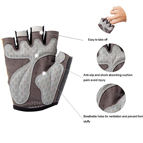 VEBE Women's Biking Cycling Gloves Non-Slip Shockproof Short Finger Gloves Outdoor Riding Mountain Bike Gloves