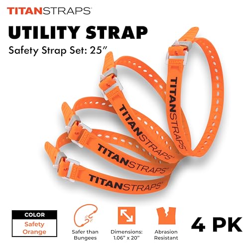 Titan Utility Straps – Easy-To-Use, Reliable Tension Straps for Securing Bike & Moto Gear, Skis, Garden Hoses, Field Repai...
