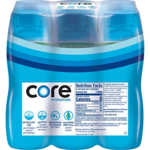 Core Hydration Perfectly Balanced Water, .5 L bottles, 24 Count (4 Packs of 6)