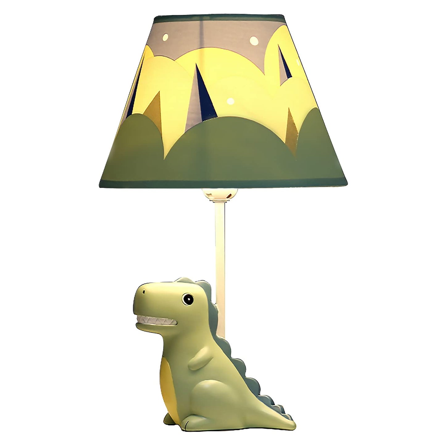 HERBESTBAY Kids Table Lamp, Dinosaur Design, 13 Inch, Metal, Green Tyrannosaurus, Model HERBAY6002, Includes LED Bulb