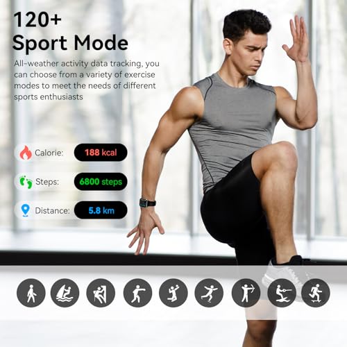 Smart Watches for Men Women, 1.83" HD Touchscreen with Bluetooth Calling, IP68 Waterproof Fitness Tracker, 120+ Sport Mode...