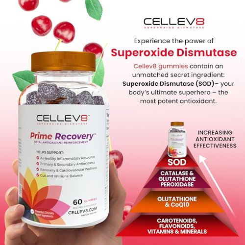 Cellev8 Prime Recovery Joint & Muscle Recovery Gummies - 60 Count - Antioxidant Cellular Health, Daily Energy, Wellness, S...