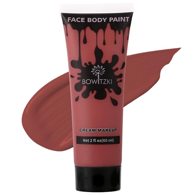 Bowitzki Face and Body Paint 2oz Cream Makeup 60ml Water Based Face Painting Special Effects For Adults Children Kids Halloween Christmas Party Stage Cosplay (Brown)
