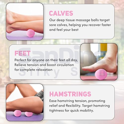 Lacrosse Massage Balls for Deep Tissue Massage - Release Tension Relieve Muscle Soreness Improve Flexibility - Ideal for M...