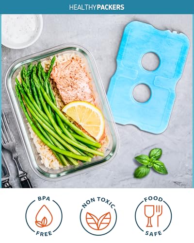 Healthy Packers Ice Packs for Lunch Boxes & Coolers - Freezer Packs - Original Cool Pack | Cooler Accessories for Beach, C...