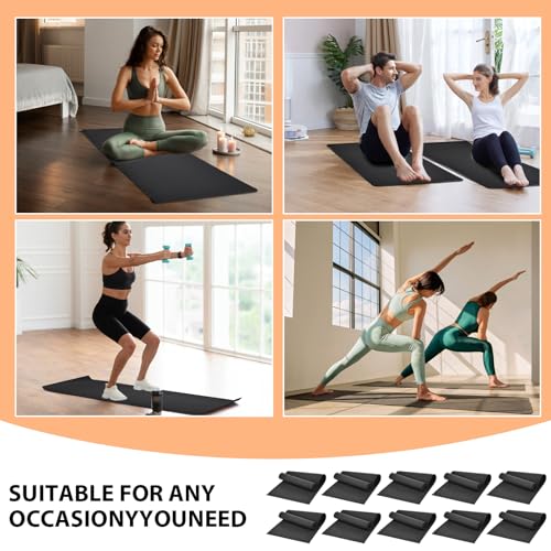 10 Pack Yoga Mats Bulk, 68'' x 24'' x 4mm Thick Yoga Mats for Kids and Adults, Anti-Slip Tear-Resistant Gym Mats Bundle Ex...