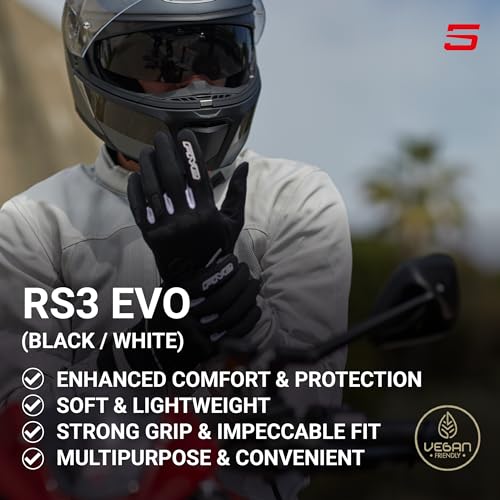 FIVE GLOVES RS3 Evo Motorcycle Gloves for Men, Urban Riding Gloves for Motorcycle, Scooter and More – Black, Black-Red and...