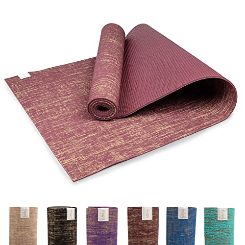Myga Jute Yoga Mat, High Performance Vegan Floor Exercise Mat, Eco Friendly Biodegradable Yoga Mat with PVC Backing,72" x ...