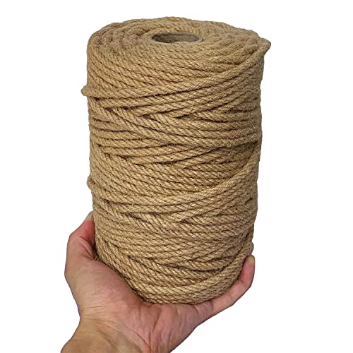 ILIKEEC 328 Feet Jute Rope, 6mm 4-Ply Thick Jute Twine String for Floristry, DIY Arts Crafts, Gardening Bundling and Cat S...