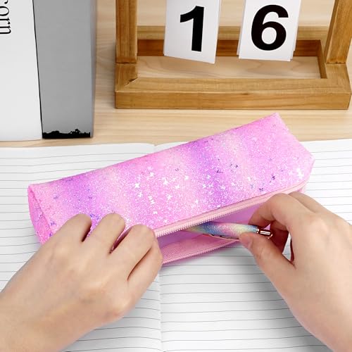 Biiange Pencil Pouch Glitter, Pencil Case, Portable Pen Bag with Zipper, Storage Bag, Travel Accessories Bags, Makeup Brus...