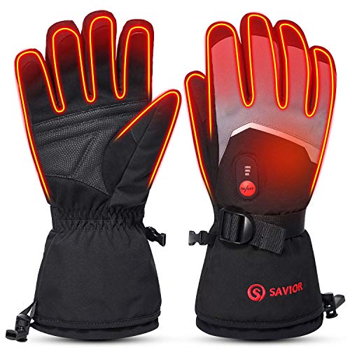 SAVIOR HEAT Heated Gloves for Men Women, 7.4v 2200mah Electric Rechargeable Battery Powered Warm Gloves, Up to 8 Hours for...
