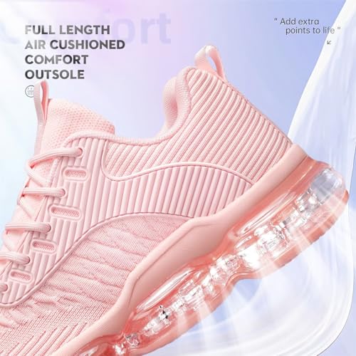 Luogoks Womens Walking Running Shoes Air Cushion Basketball Sneakers Fashion Tennis Breathable Sport Gym Fitness Cross Tra...