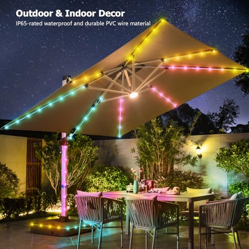 KepStars 33ft Globe String Lights, 66 LED RGB Color Changing String Fairy Lights, Smart APP & IR Remote Control, 200+ Scen...
