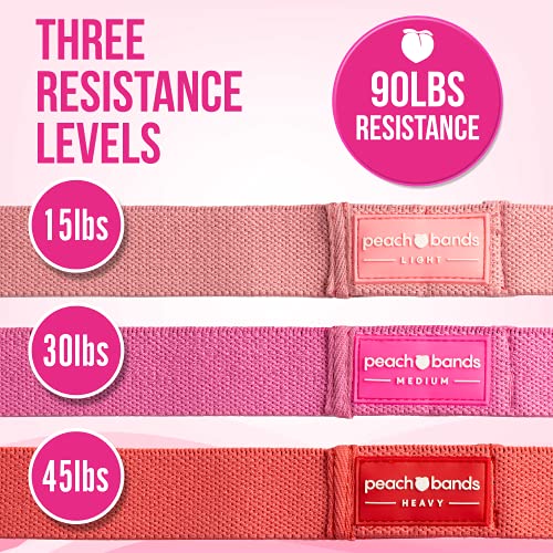 Peach Bands Body Bands Set - Long Fabric Resistance Bands for Women - Full Body Workout, Stretch, Exercise, Fitness, Weigh...