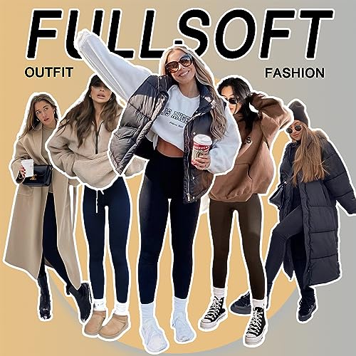 FULLSOFT Fleece Lined Leggings Women High Waisted Tummy Control Workout Winter Thermal Warm Soft Yoga Pants