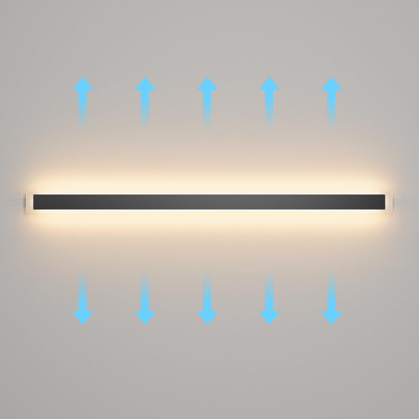 Aipsun 2 Packs Porch Wall Lights 71 Inch Long Strip Modern Outdoor Wall Light Fixture  50W Black Wall Mount Lighting Sconce Exterior Lights Wall Sconce 3000K For House Living Room Corridor