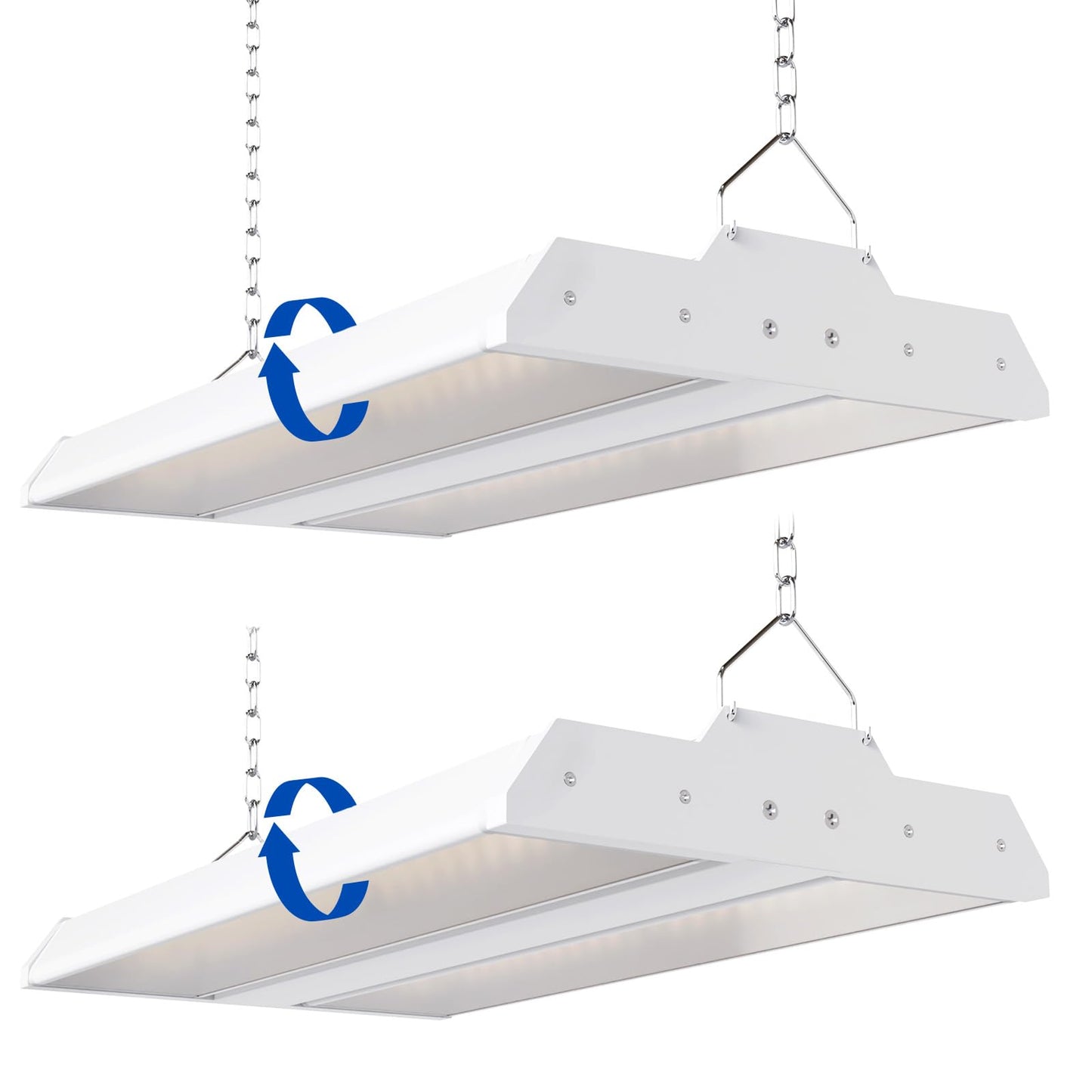 Jtt Led Linear High Bay Light  5000K Daylight 150W 21000Lm Shop Light Commercial 360 Adjustable Tilt Hanging Led High Bay Shop Lighting Fixtures For Garage Warehouse Workshop Store  Etl 2-Pack