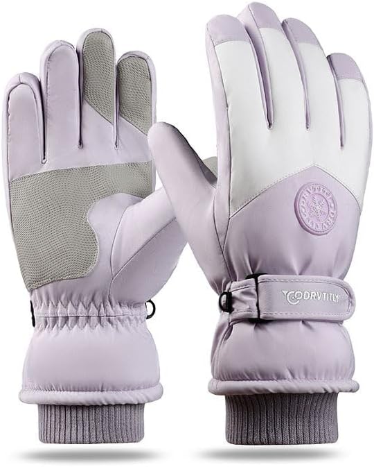 CXQRR Winter Ski Snow Gloves for Women, Touchscreen Waterproof Warm Cold Weather Gloves for Skiing Snowboarding