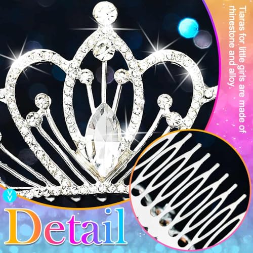 CAKURE Small Tiara Crown with Comb Silver Rhinestone Princess Tiaras Sparkly Hair Accessories for Women and Girls (a-silve...