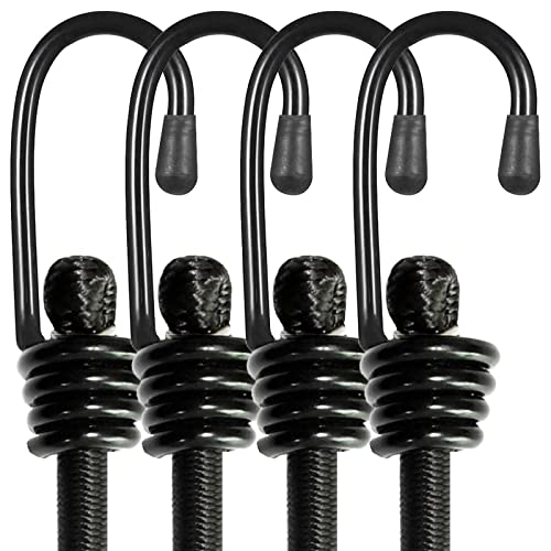 BEXSLE Bungee Cords with Hooks, Heavy Duty Outdoor Elastic Bungee Straps，No Odour Industrial Grade Bungee Rope for Securin...