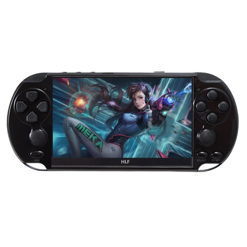 HLF Multi-Function 5.1 Inch Video Game Console Built-in 7500 Retro Games Portable Handheld Portable Support Arcade Multiple Emulator Games Archiveable MP3/4 Men/Kids