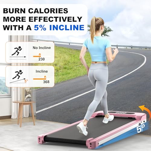 Walking Pad with Incline, Under Desk Treadmill for Home Office with Ultra Quiet <40dB, 2.5 HP Portable Walking Jogging Run...