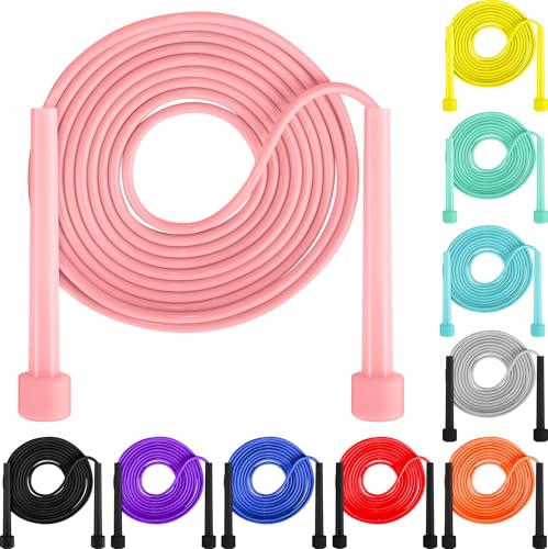 Aodaer PVC Skipping Rope Adjustable Jump Rope for Kids Multicolor Jump Rope Bulk with Plastic Handles Lightweight for Outd...