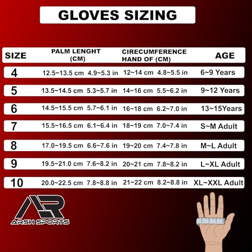 Arsh Sports Soccer Goalie Gloves, Football Goalkeeper Gloves for Kids Youth & Adult Strong Grip Finger Save 4mm Latex Fing...