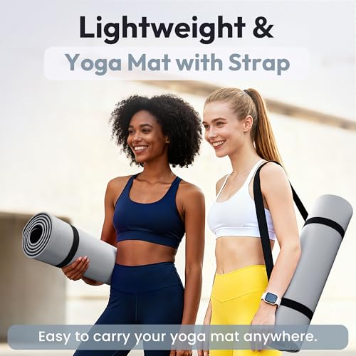 UMINEUX Extra Thick Yoga Mat, 10MM (2/5") Yoga Mat Non Slip, POE Yoga Mats for Women Men, 72"x24", Great for Workout, Yog...