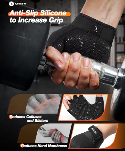 SIMARI Breathable Workout Gloves for Men & Women, Weight Lifting Gloves with Padded, Grip, Full Palm Protection, Gift for ...