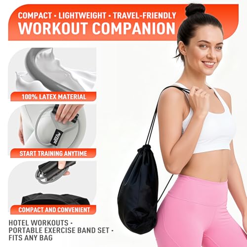 UZTUGG Figure 8 Resistance Bands for Arm, Back, 3 Level Latex Heavy Exercise Bands with Handles for Strength Training, Ful...
